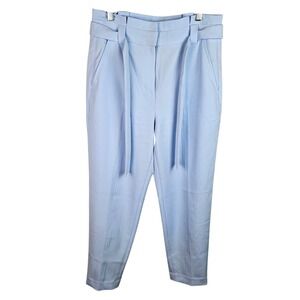 White House Black Market The Tapered Ankle Blue Belted Career Pants Size 6‎